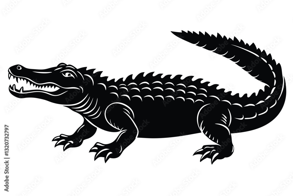 Fototapeta premium silhouette of an American Alligator