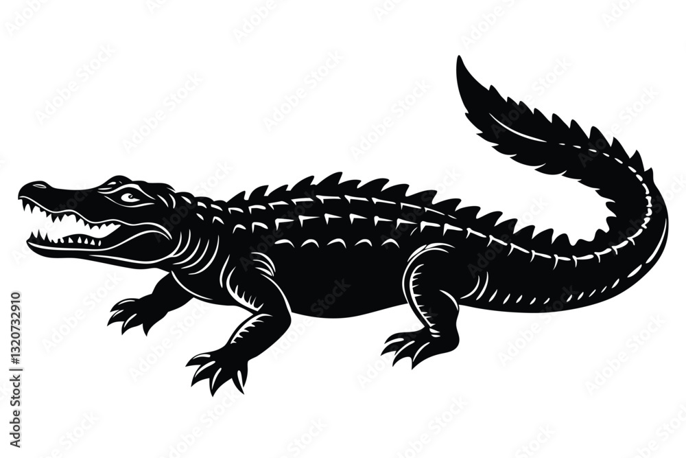 Fototapeta premium silhouette of an American Alligator