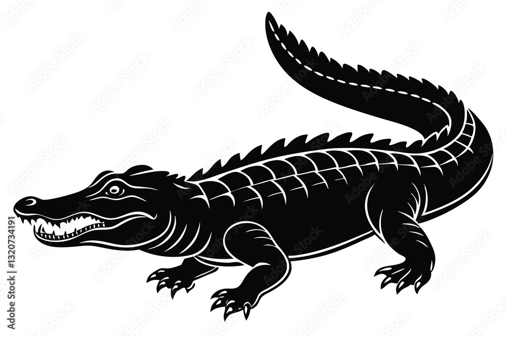 Naklejka premium Alligator Silhouette