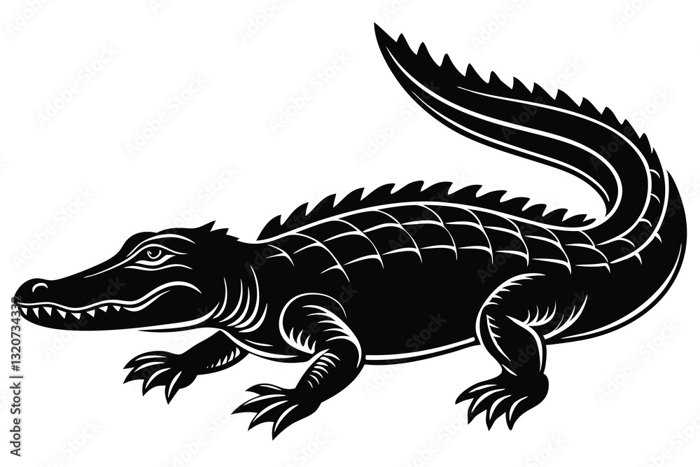 Naklejka premium Alligator Silhouette