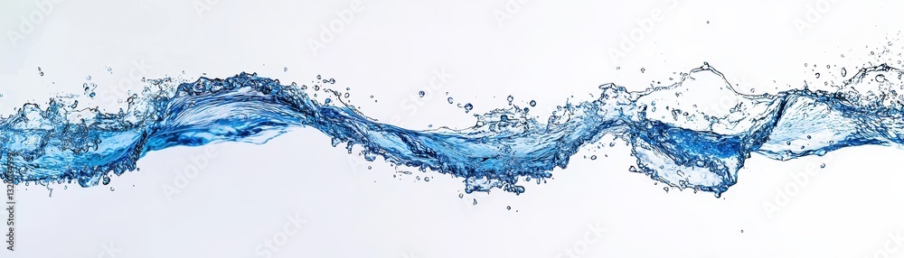 Flowing Water Splash in High Resolution on Bright Background Flowing Water Splash in High Resolution on Bright Background