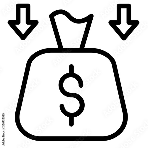 Finance Collapse Money Line Icon