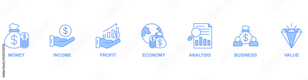 Obraz premium Cash flow banner web icon vector illustration concept for business and finance circulation with icon of money, income, profit, economy, analysis, business, and value