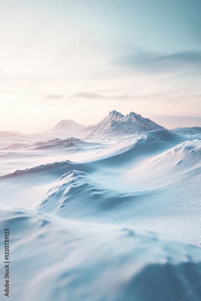 custom made wallpaper toronto digitalSerene Winter Landscape Snow Covered Hills and Mountains Under a Soft Sky
