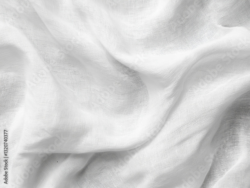 White muslin fabric forming soft and elegant folds
