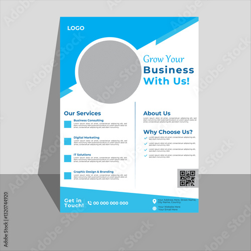 Clean and Minimalist Corporate Flyer Layout for Office Use | Professional Company Flyer Design for Marketing and Branding