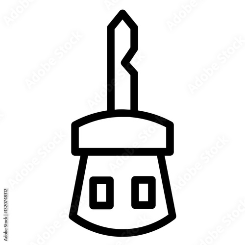 Key Lock Car Line Icon