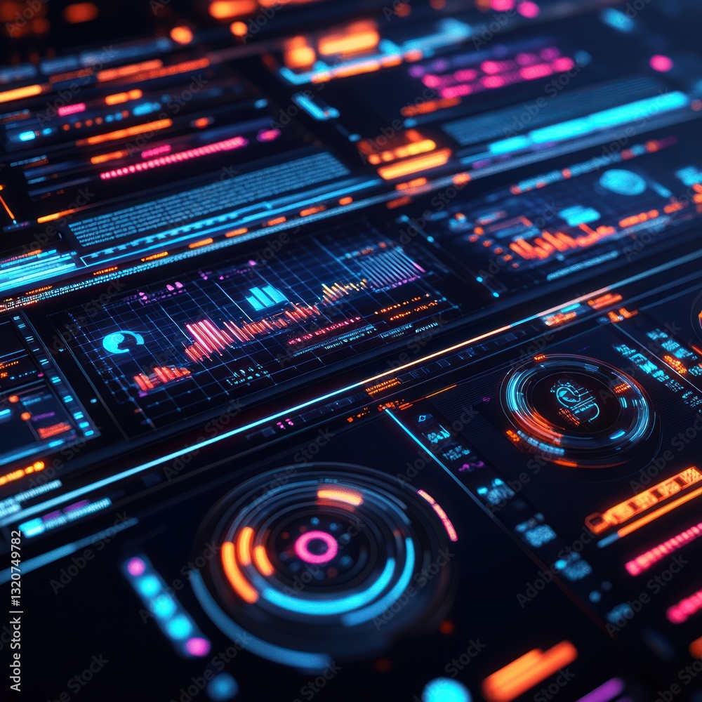 Holographic AI dashboard PNG Holographic AI dashboard PNG