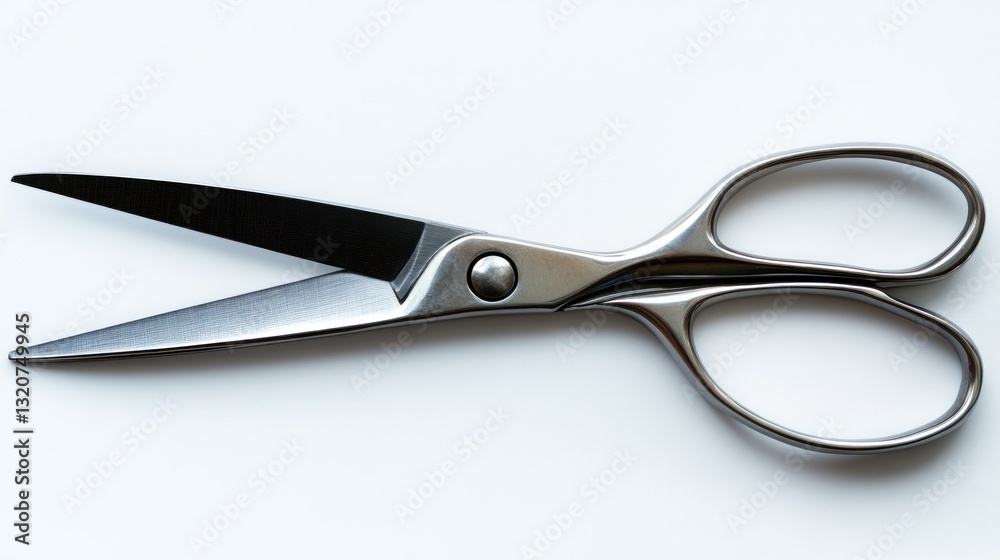 Stainless steel kitchen shears with sharp blades and comfortable handles, isolated on white background Stainless steel kitchen shears with sharp blades and comfortable handles, isolated on white background