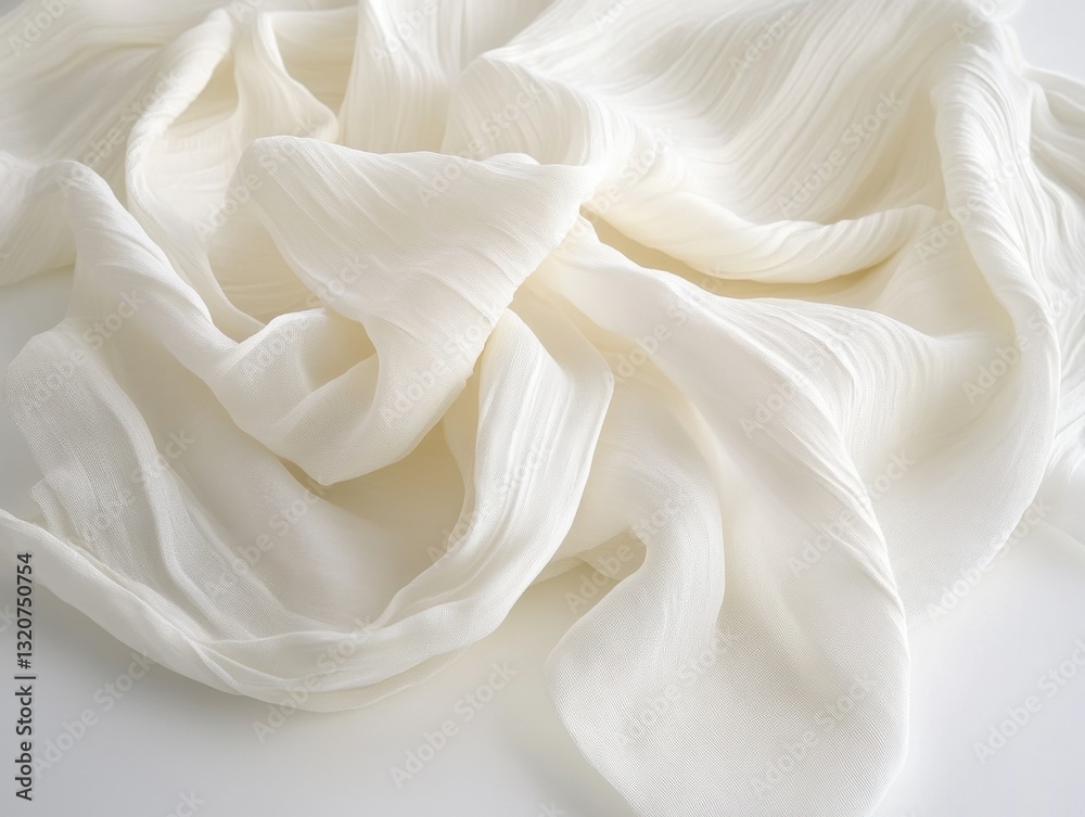 A white fabric with a pattern of stripes