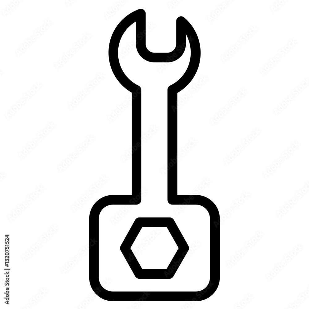 Mechanic Spanner Tool Line Icon Mechanic Spanner Tool Line Icon