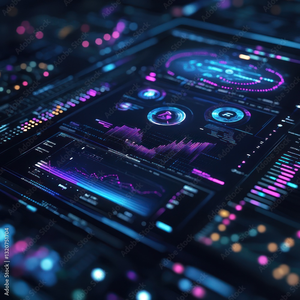 Holographic AI dashboard PNG Holographic AI dashboard PNG