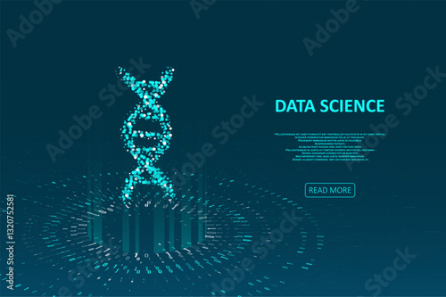 Big genomic data visualization. DNA test, genom map. Graphic concept for your design