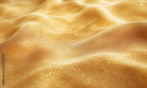 Golden waves of shimmering texture create a luxurious and warm atmosphere.