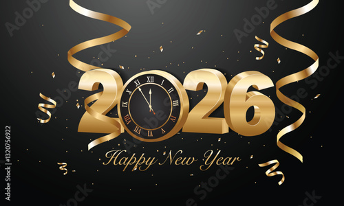 2026 Happy New Year Background Design. Greeting Card, Banner, Poster. Vector Illustration.