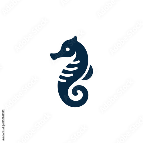 Minimalist seahorse logo