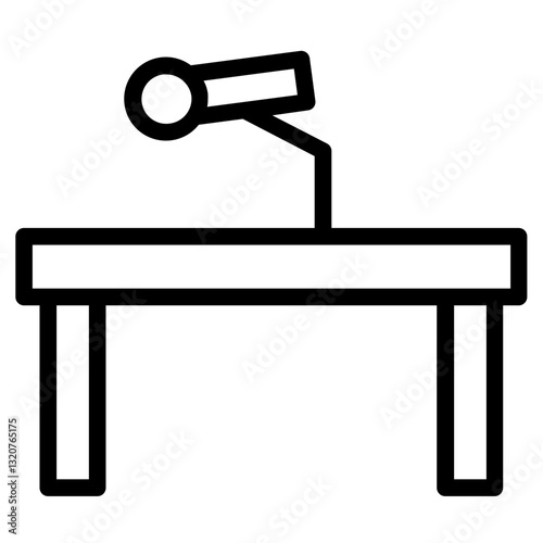 Microphone Speech Tribune Line Icon