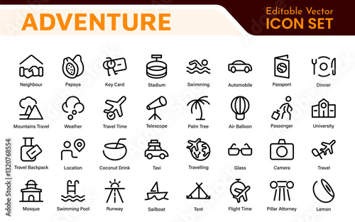 Epic Adventure Icons Collection. Explore the Wild with Stunning Graphics