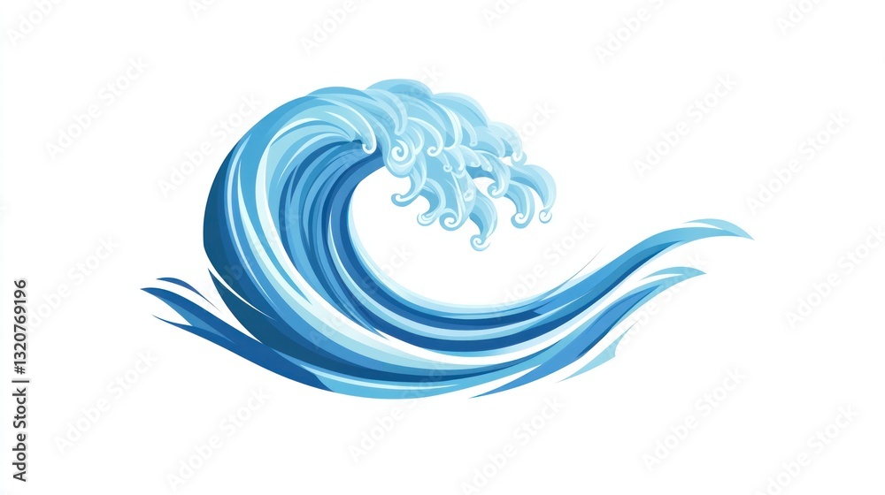 Obraz premium Stylized Ocean Wave Graphic