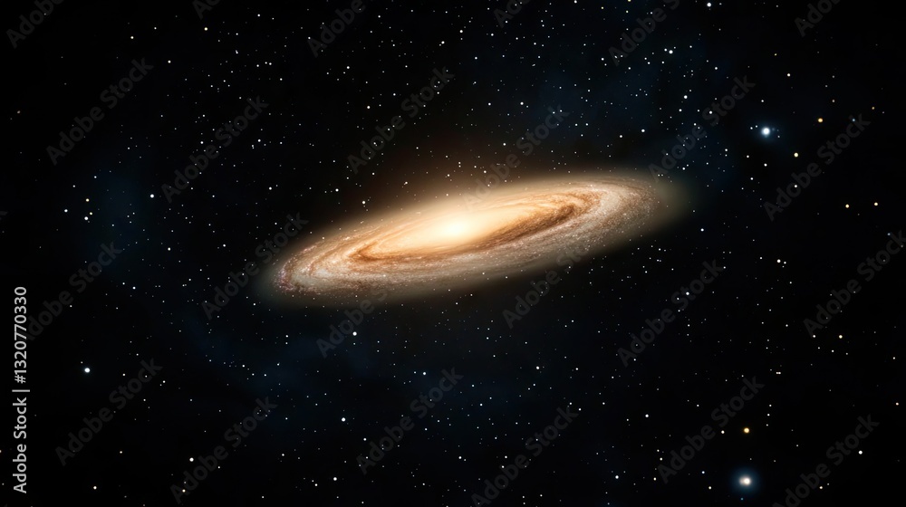 Fototapeta premium Dark sky concept. Stunning spiral galaxy in deep space, glowing with celestial colors and infinite beauty.