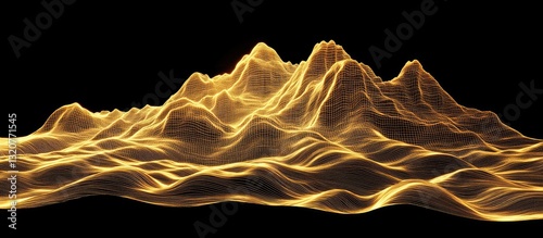 Golden Abstract Mountain Range
