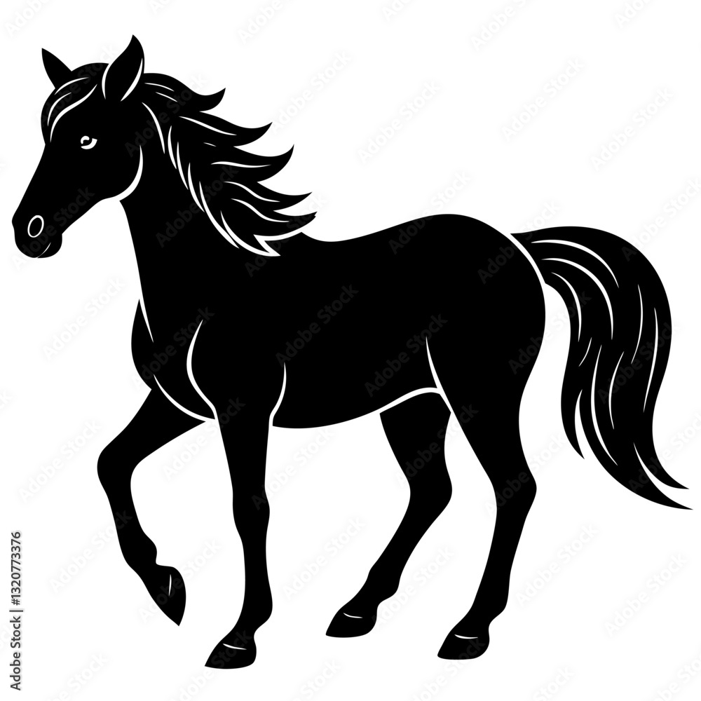 Obraz premium Horse vector shilhouette Icon.