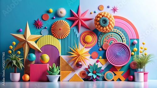 Brutalism Geometric Shapes: Abstract Minimalist Design Elements