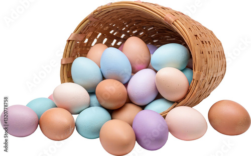 Wallpaper Mural colorful easter eggs in a basket on a transparent background Torontodigital.ca