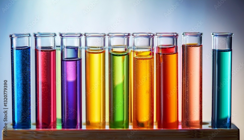 close up of colorful test tubes filled with liquids showcasing vibrant hues close up of colorful test tubes filled with liquids showcasing vibrant hues