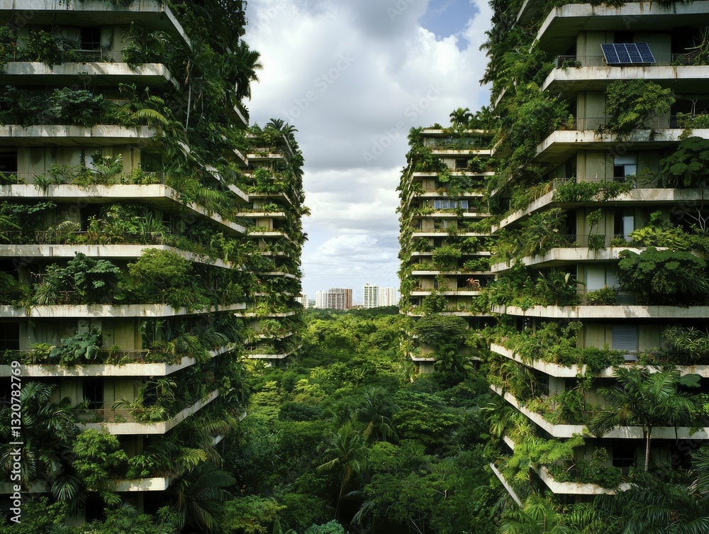 A sustainable building surrounded by a lush landscape, with solar panels and green spaces enhancing its eco-friendly design. A sustainable building surrounded by a lush landscape, with solar panels and green spaces enhancing its eco-friendly design.