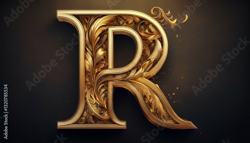 gold letter r