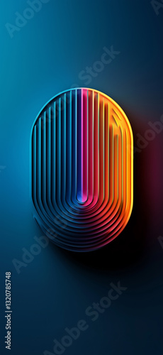 Striking abstract design with vibrant neon colors in a modern setting