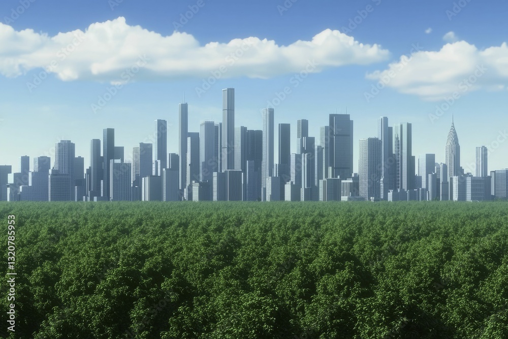 Fototapeta premium Wildlife habitats nestled within an urban landscape, showcasing the delicate balance between nature and human development.