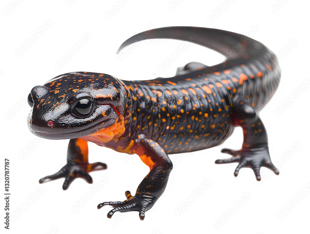 Obraz premium Spectacular Close-Up of a Striking Salamander: A Vivid Display of Nature's artistry