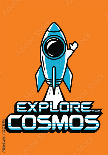 Cosmonautics Day Vector Illustration | Astronaut, Spaceship, Soviet Space Mission, Planets, Galaxy, Cartoon Astronaut | Solid Color, No Gradients, Perfect for T-Shirts, Posters, Stickers & GIFs