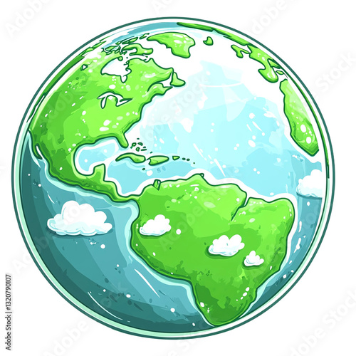 Planet Earth with Green Grass PNG - Eco Friendly, Transparent Background-perfect for eco campaigns, renewable energy projects, Earth Day designs, nature posters, green technology branding