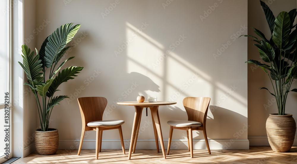 Fototapeta premium living room interior and chairs and table