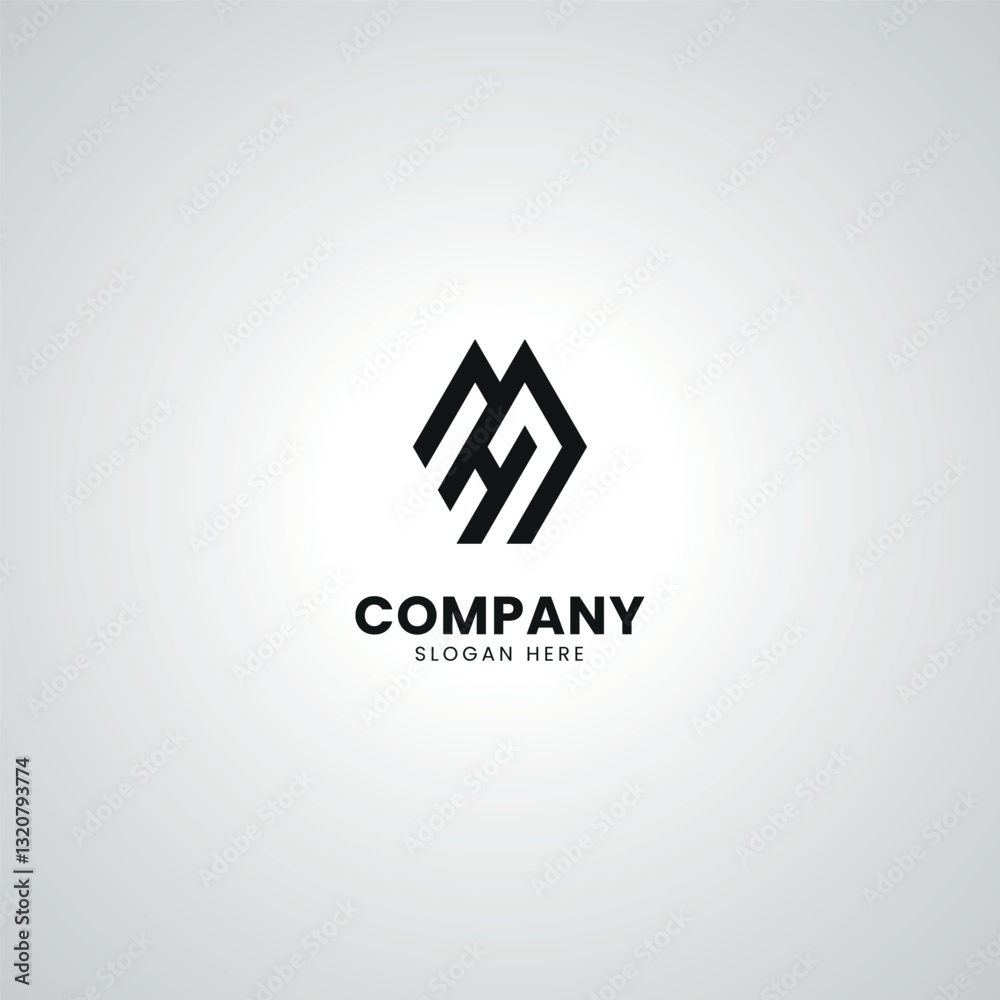 Obraz premium Abstract Initial Letter MH HM Modern Unique Logo Design.