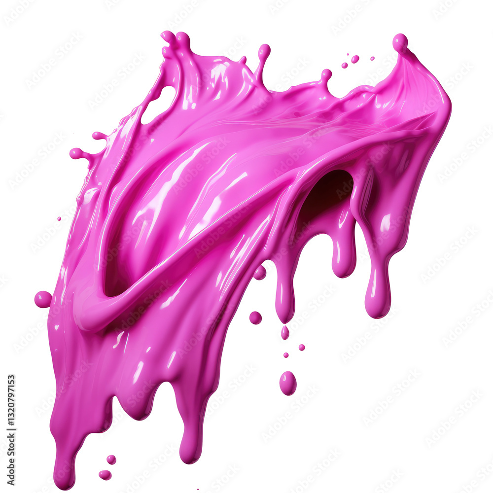 Naklejka premium Pink Drip Melted on transparent background