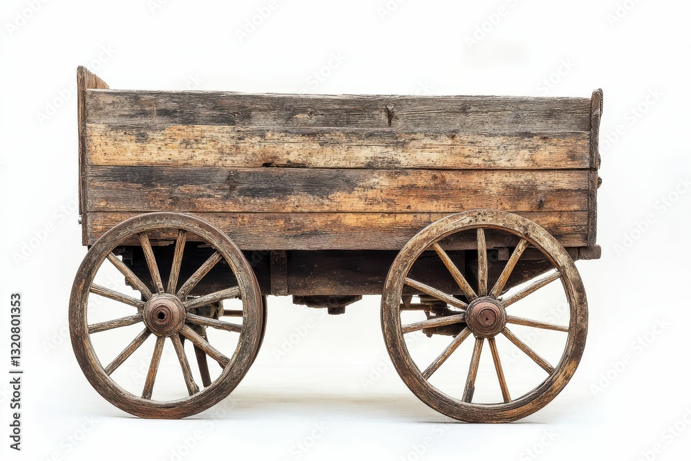 Fototapeta premium Carreta Wheel. Antique Aged Wooden Wheel of Vintage Cart