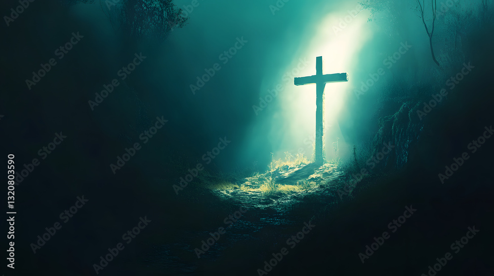 A serene depiction of the resurrection of Jesus, with an empty tomb, a glowing cross, and light from heaven shining through, symbolizing divine victory over death and the promise of eternal life. A serene depiction of the resurrection of Jesus, with an empty tomb, a glowing cross, and light from heaven shining through, symbolizing divine victory over death and the promise of eternal life.