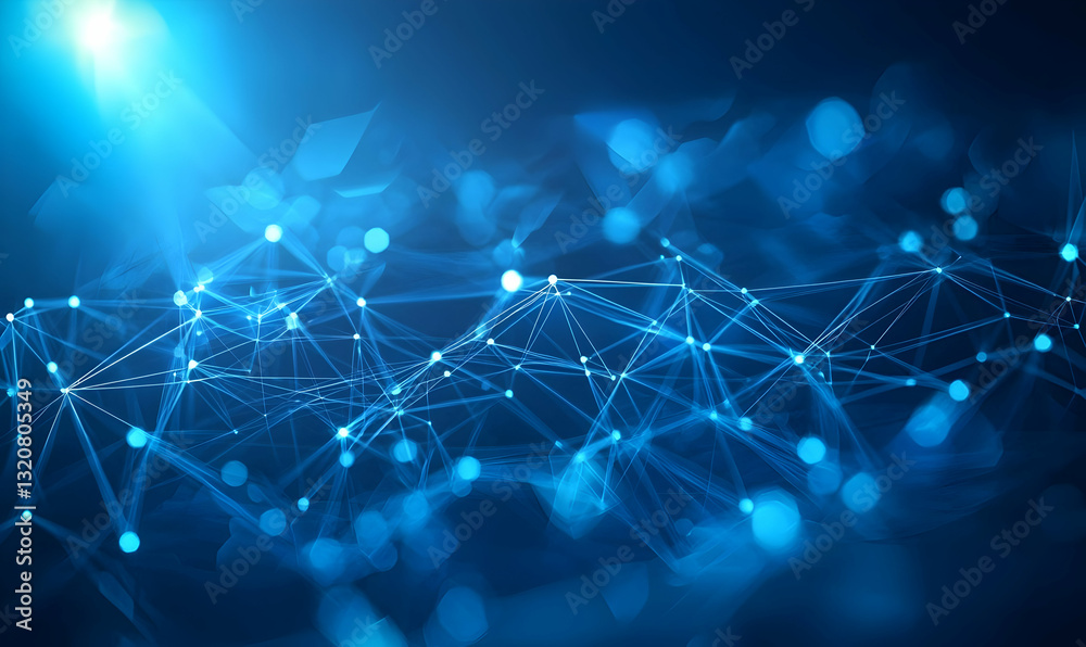Obraz premium Intriguing blue geometric abstract background, ideal for depicting innovation in technology and design.