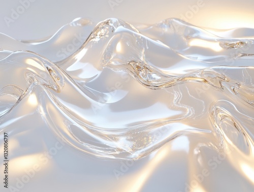 A shiny, reflective surface with a wave pattern
