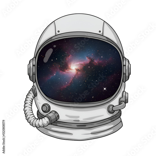 Wallpaper Mural Astronaut Helmet Cosmic Nebula Space Exploration Design Illustration Art Sky Dark Stars Retro Night  Torontodigital.ca