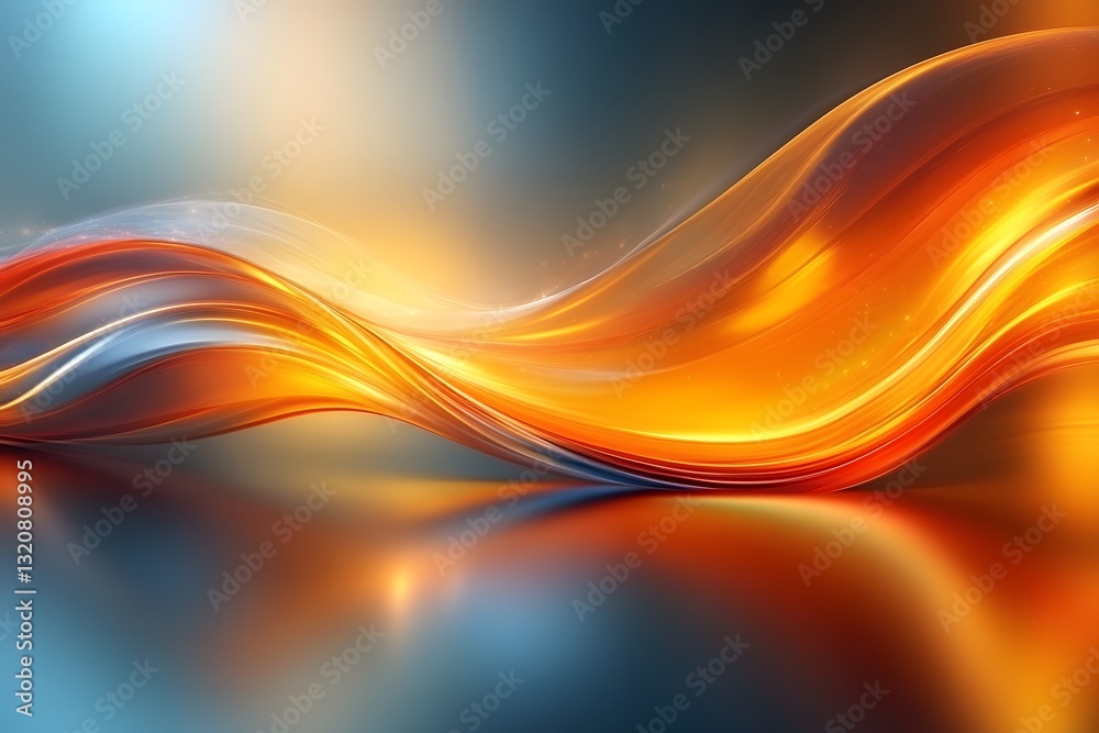 Obraz premium Abstract Fiery Wave on Glassy Surface for Modern Art and Design Projects