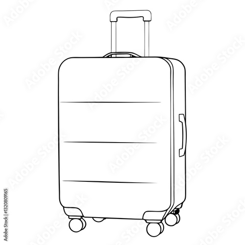 Rolling suitcase line drawing.