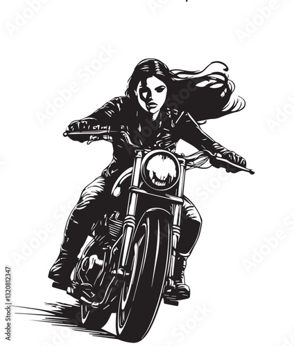 woman on motorcycle