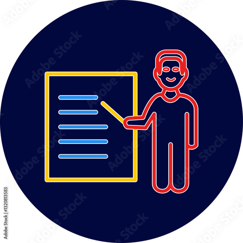 Unique Male Presenter Vector Icon