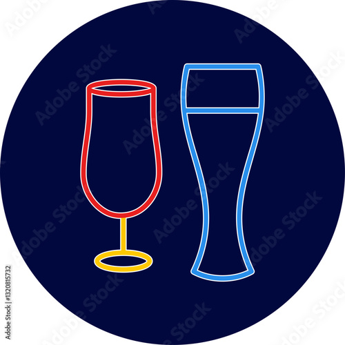 Unique Beer Glasses Vector Icon