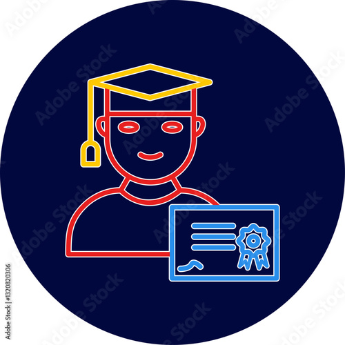 Unique Receiving Diploma Vector Icon